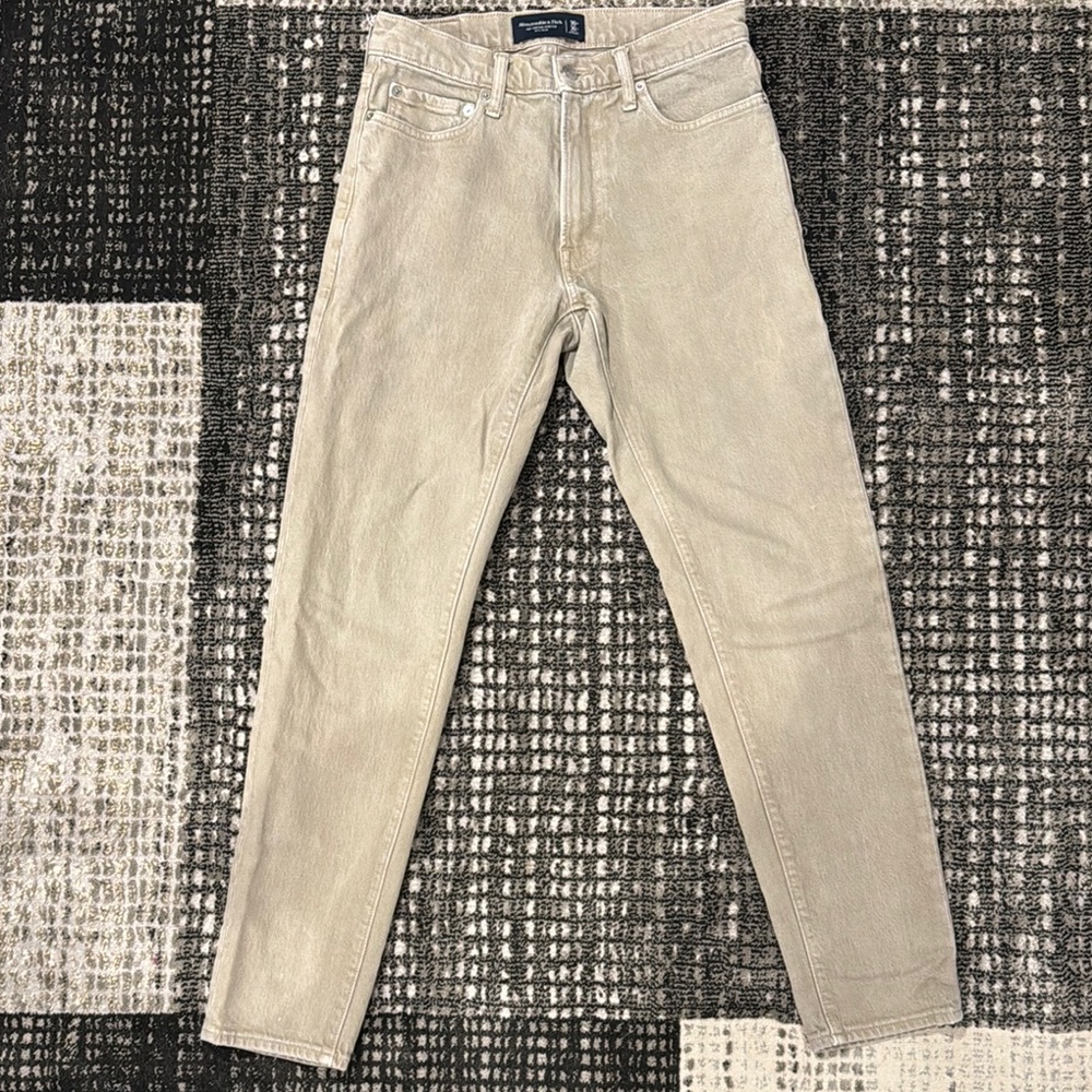 abercrombie & fitch vintage stretch 90’s slim tan jeans 30x30